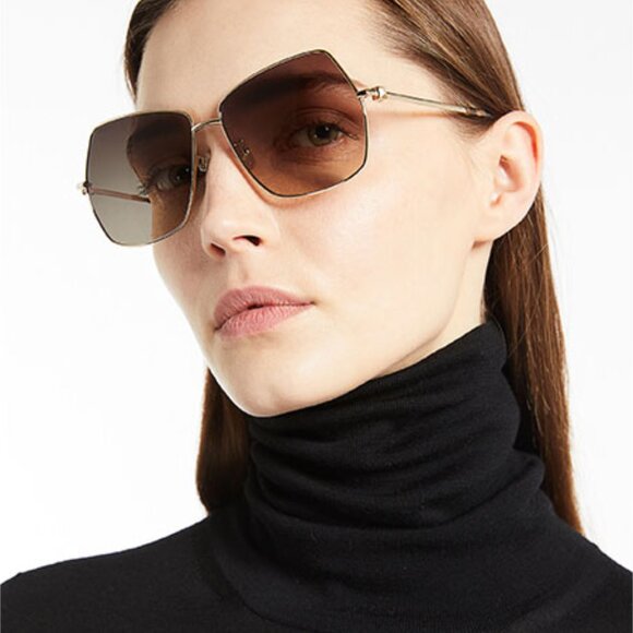 MaxMara MM0035-H 38T Geometric Sunglasses - Bronze/Bordeaux - Picture 3 of 11